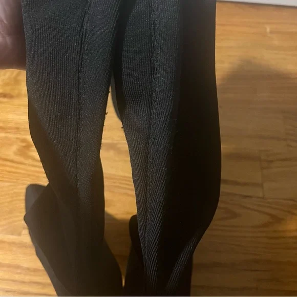 Neiman Marcus Black Over The Knee Thigh High Heeled Boots With Box Size 7.5 - Picture 6 of 7